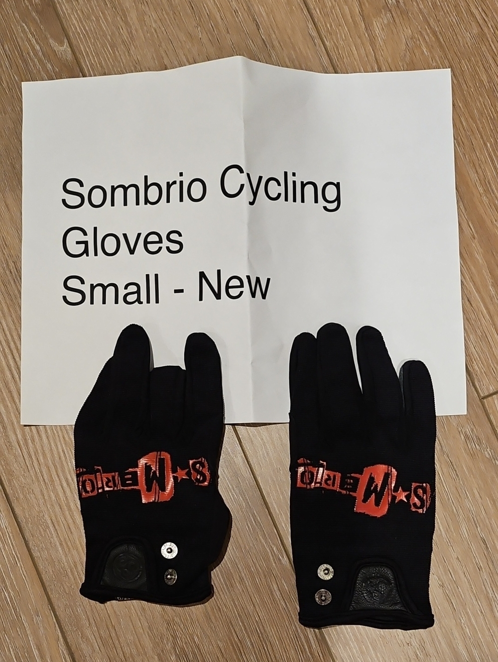 Sombrio Black Cycling Gloves with Orange Accent Logo